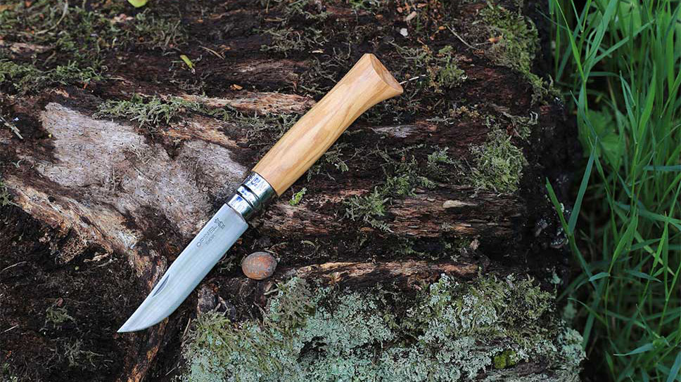Opinel N°08 Olive Wood - klasyczny nóż z rękojeścią z drewna oliwnego